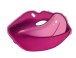 Red lips with playful tongue icon, solid red (#d23f2c), no background box, fully transparent canvas, minimal flat vector.